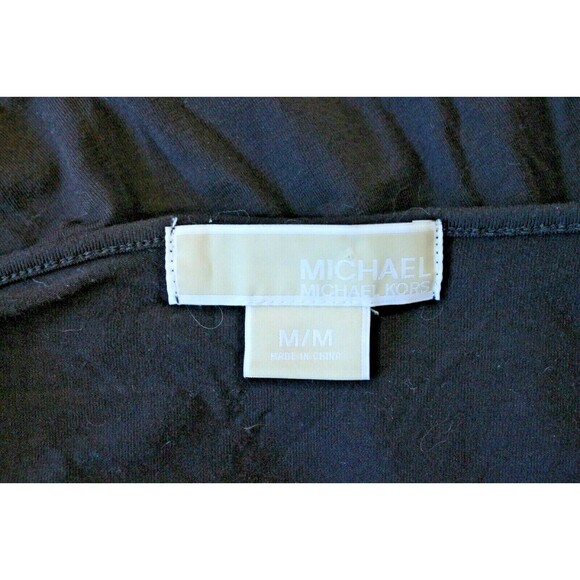 Michael Kors Blouse Black Top Long Sleeve Keyhole Neckline Womens Size M - Picture 6 of 6